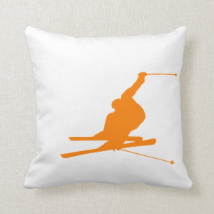 Orange Snow Ski Kissen