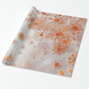 Orange Snowflakes Weihnachten Geschenkpapier