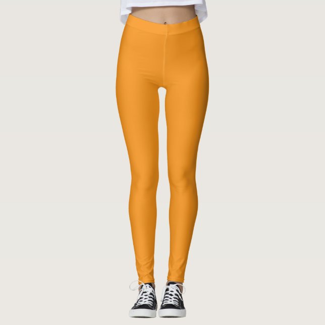 Orange Solid Color Leggings (Vorderseite)