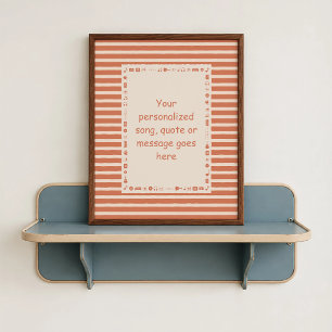 Orange Songtextposter - Personalisiertes Geschenk Poster