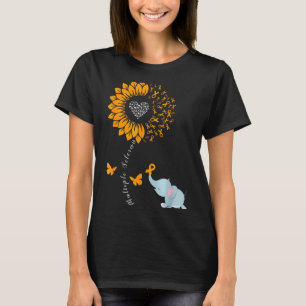 Orange Sonnenblume Elefant Schmetterling Frau Mult T-Shirt