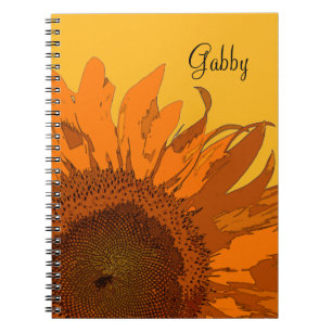 Orange Sonnenblume Notizblock