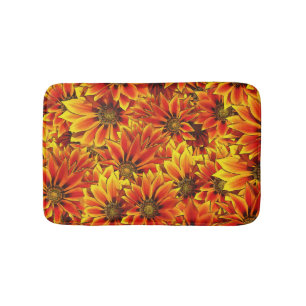 Orange Sonnenblumen Badematte
