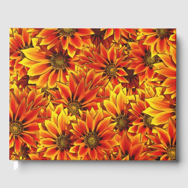 Orange Sonnenblumen Gästebuch (Vorderseite)