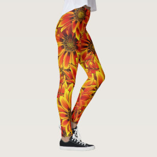 Orange Sonnenblumen Leggings