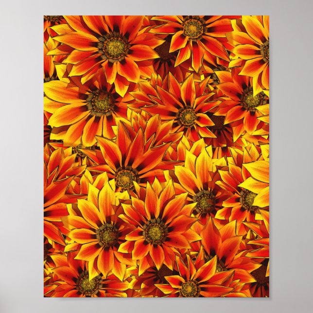 Orange Sonnenblumen Poster (Vorne)