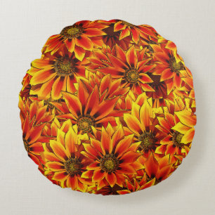 Orange Sonnenblumen Rundes Kissen