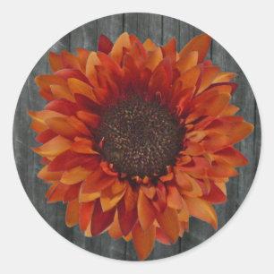 Orange Sonnenblumen und Barnwood Sticker