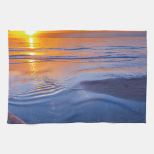 Orange Sonnenuntergang in Meer Geschirrtuch