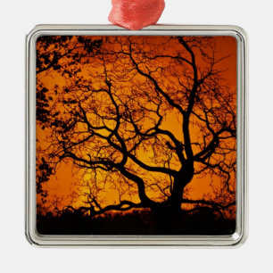 Orange Sonnenuntergang Ornament Aus Metall