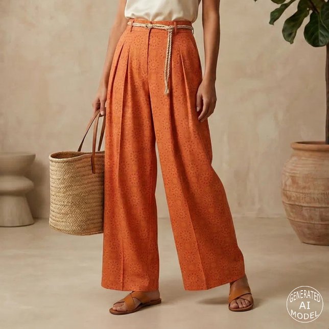 Orange Sophisticated Stylish Geometric Pattern Stoff (Von Creator hochgeladen)