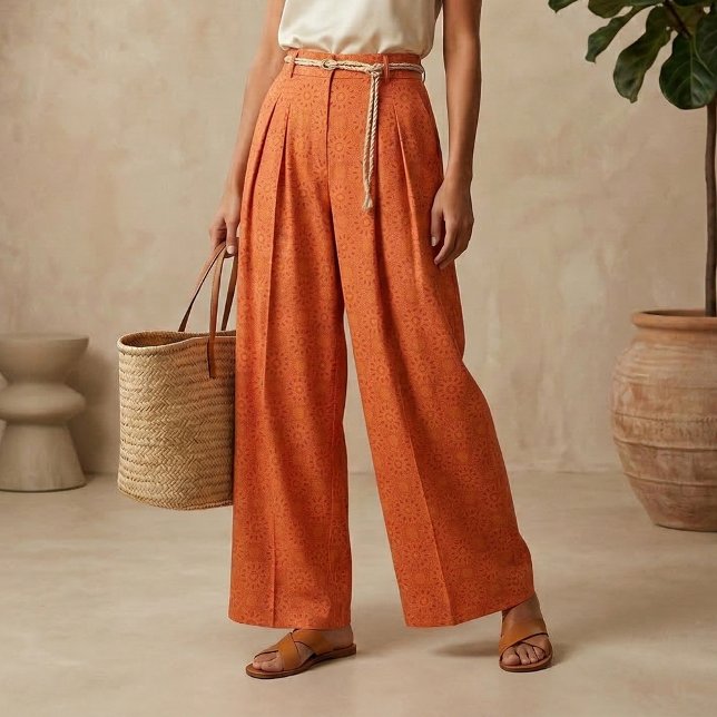 Orange Sophisticated Stylish Geometric Pattern Stoff (Von Creator hochgeladen)