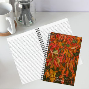 Orange Sourwood Autumn Leaves Botanical Notizbuch