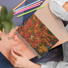 Orange Sourwood Herbst Blätter botanisch Notizbuch