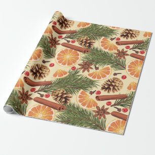 Orange Spice Christmas Geschenkpapier