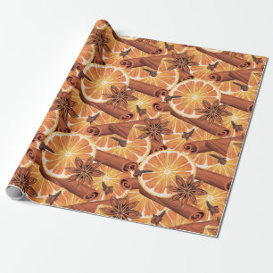 Orange Spice Christmas Geschenkpapier