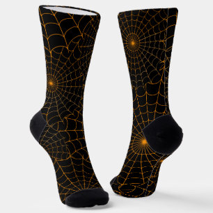 Orange Spiderwebween Socken