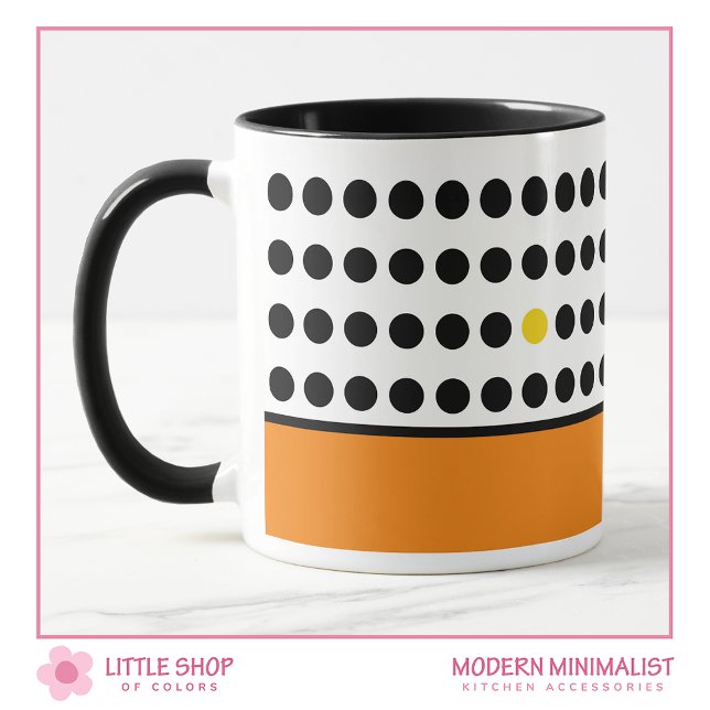 Orange spielend Polka Dots Farbblock Tasse (Von Creator hochgeladen)