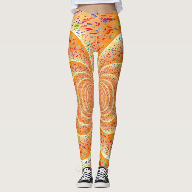 Orange Spiral Leggings (Vorderseite)