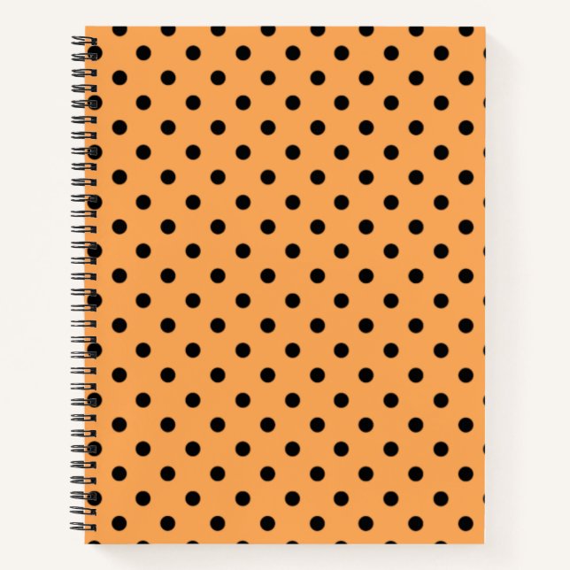 Orange Spiral Polka Notizbuch (Vorderseite)