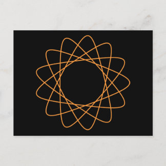 Orange Spirograph Postkarte