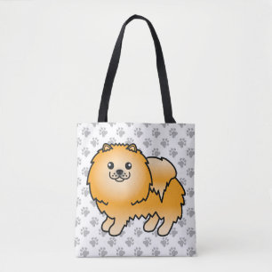 Orange Spitz Niedlich Cartoon Dog & Paws