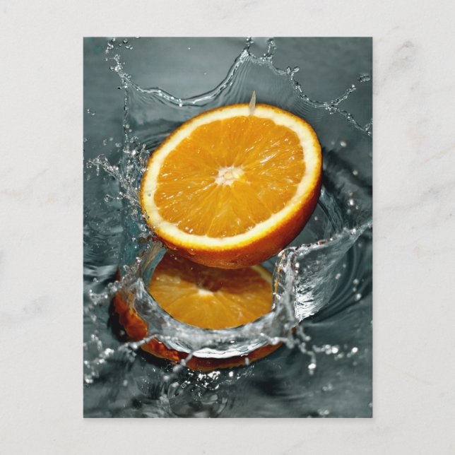 Orange Splash benutzerdefinierte Postkarten (Vorderseite)