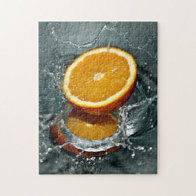 Orange Splash Foto Puzzle (Vertikal)