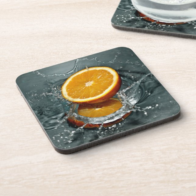 Orange Splash Untersetzer (Linke Seite)