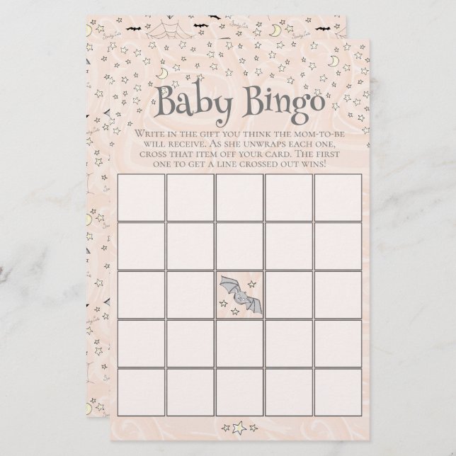 Orange Spooky Niedlich Baby Bingo Baby Showspiel (Vorne/Hinten)