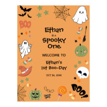 Orange Spooky One Halloween 1st Birthday Welcome
