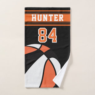 Orange Sport 🏀 Basketball DIY Text Handtuch