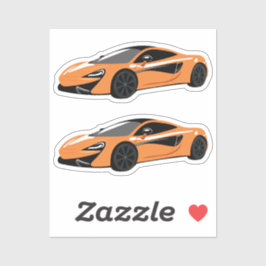 Orange Sports Car Kiss-Ciss Aufkleber