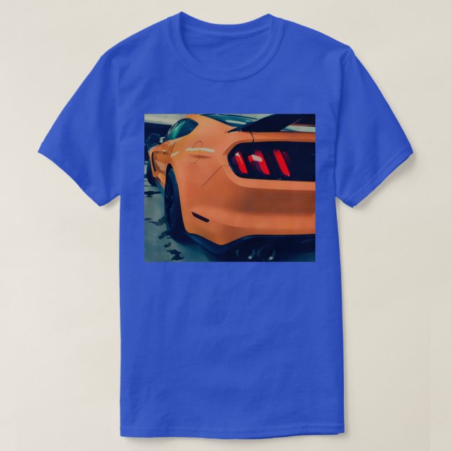 Orange Sports Car Schwanz Lights T-Shirt (Design vorne)