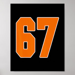 Orange Sports Nummer 67 Trikot Uniform Spieler Fan Poster