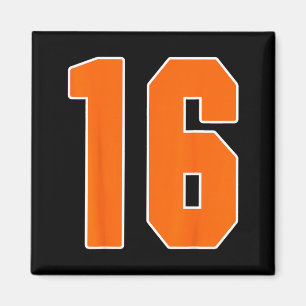 Orange Sports Trikot Nummer 16 Uniform Spieler Fan Magnet