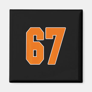 Orange Sports Trikot Nummer 67 Uniform Spieler Fan Magnet
