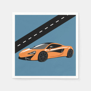 Orange Sportwagen Serviette