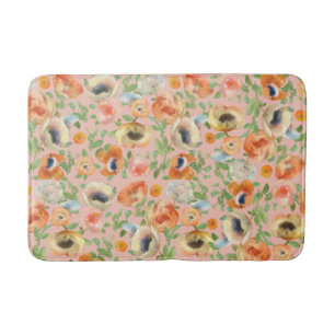 Orange Spring Flowers Badematte