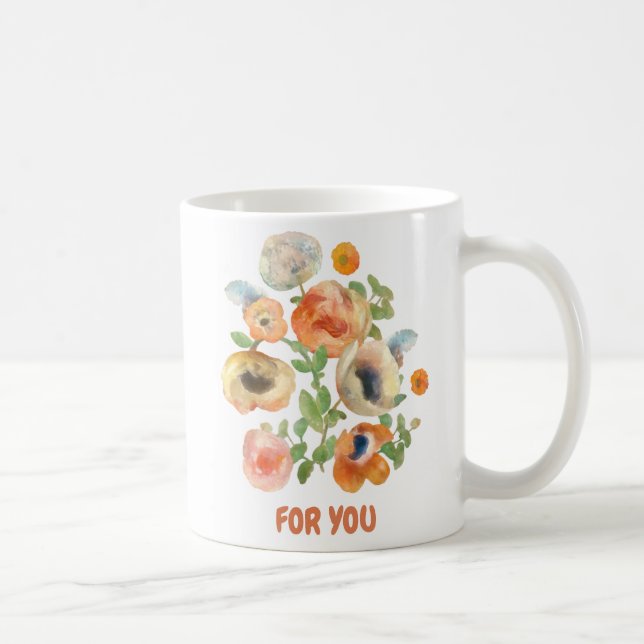 Orange Spring Flowers Bouquet für Sie Kaffeetasse (Rechts)