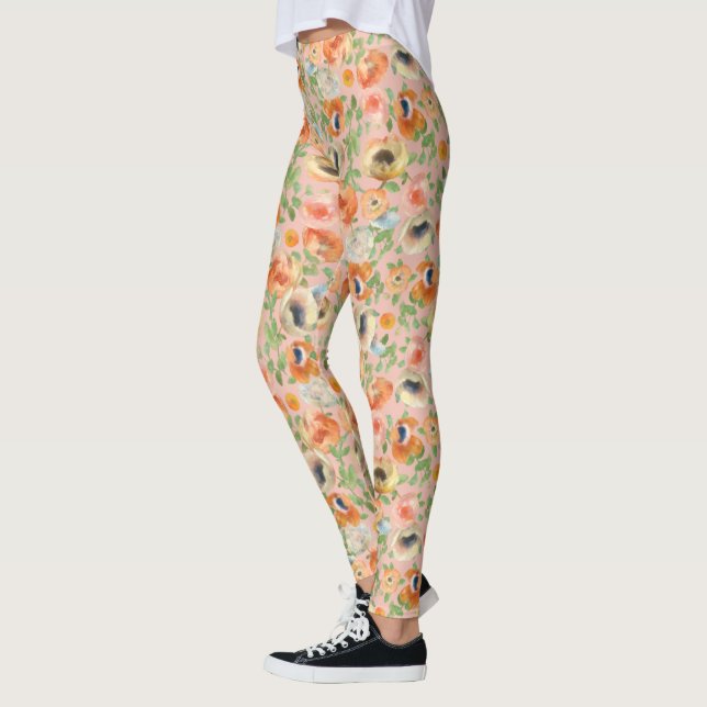 Orange Spring Flowers Leggings (Links)