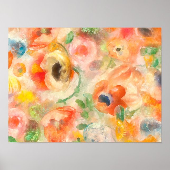 Orange Spring Flowers Poster (Vorne)