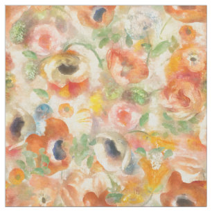 Orange Spring Flowers Stoff