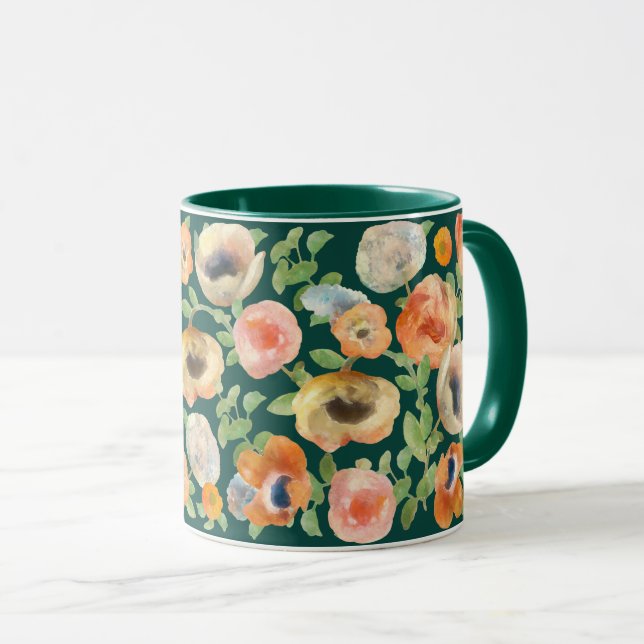 Orange Spring Flowers Tasse (VorderseiteRechts)