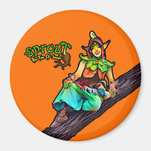 Orange Sprout Tree Magnet