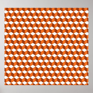 Orange Square: Abstrakter Vintager Hintergrund Poster