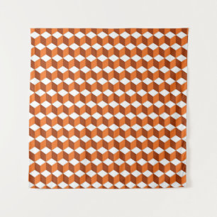 Orange Square: Abstrakter Vintager Hintergrund Wandteppich