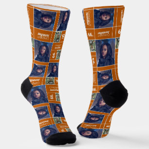 Orange Square Foto Abschluss Class Year Socken