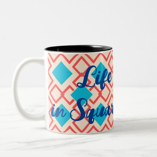 Orange Square Kette Zweifarbige Tasse (Links)