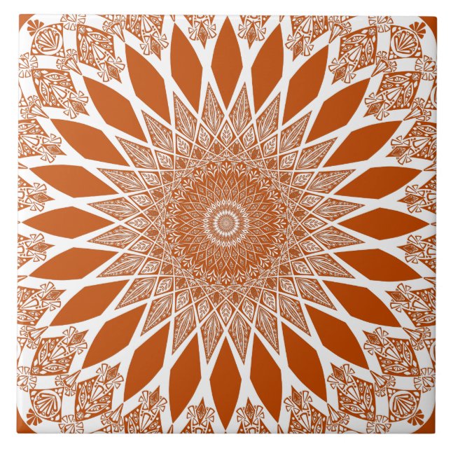 Orange Squirrel Tristyns Mandala Fliese (Vorderseite)